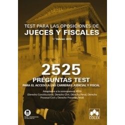 2525 Preguntas Test. Oposiciones de Jueces y Fiscales (Papel + Ebook) "Adaptados a la...