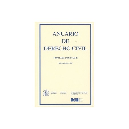 Anuario de Derecho Civil, 72/03. 2019 Julio-Septiembre