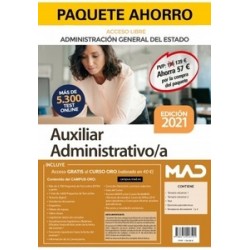 Paquete Ahorro Auxiliar Administrativo del Estado 2021 (acceso libre)