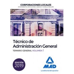 Tecnico Administracion General Corporacion Local Vol 1 "Temario General Volumen 1"