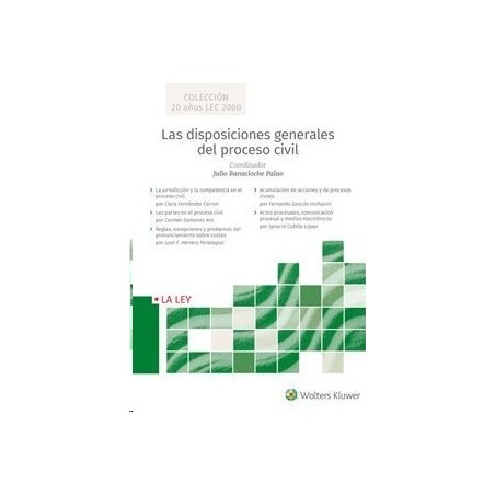 Las disposiciones generales del proceso civil (Estuche con 5 tomos) "Colección 20 años LEC 2000"