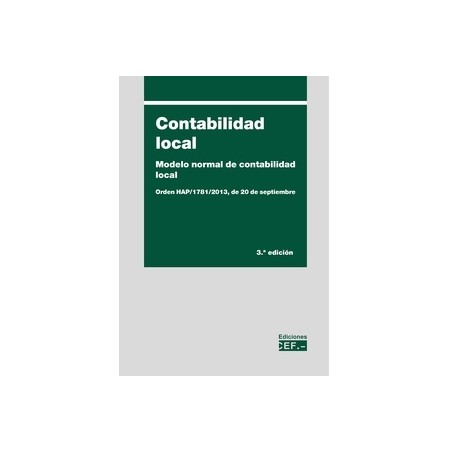 Contabilidad local 2022. Modelo normal de contabilidad local. Orden HAP/1781/2013, de 20 de septiembre
