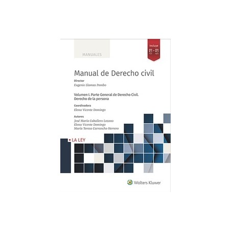 Manual de derecho civil Vol.1 "Parte general de derecho civil. Derecho de la persona (Papel + Digital)"