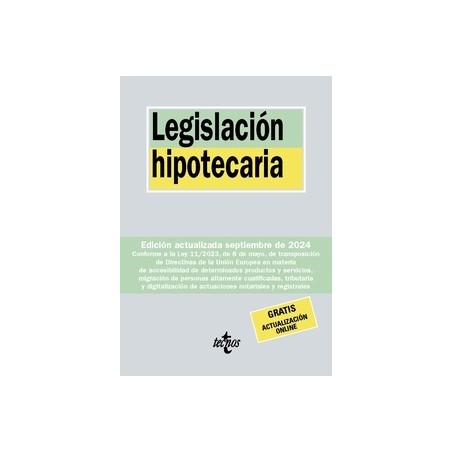 Legislación hipotecaria 2024 "Gratis actualización on line"