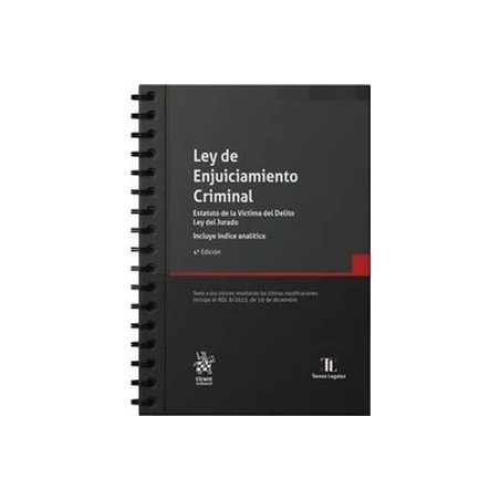 Ley de Enjuiciamiento Criminal 2024 con anillas "Estatuto de la Víctima del Delito Ley del Jurado"