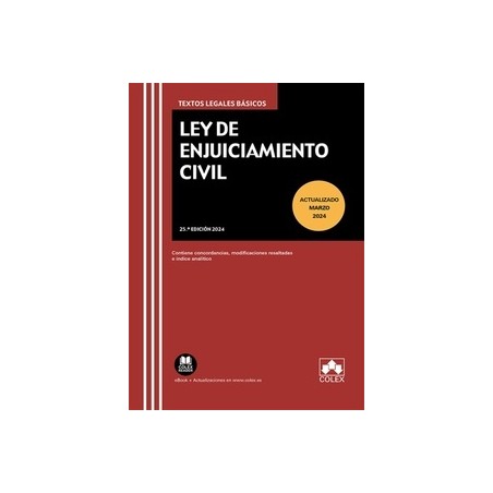 Ley de Enjuiciamiento Civil 2024 (Papel + Ebook) "Con el Real Decreto Ley 6/2023, de 19 de diciembre. Contiene concordancias, m