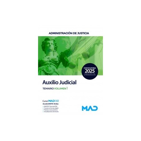 Cuerpo de Auxilio Judicial "Temario volumen 1. Edición 2025. Administración de Justicia"