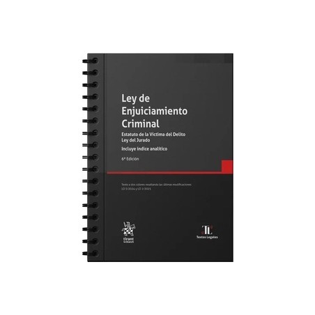 Ley de Enjuiciamiento Criminal con anillas 2025 "Estatuto de la Víctima del Delito Ley del Jurado"
