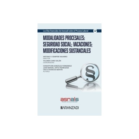 Modalidades procesales: seguridad social, vacaciones, modificaciones sustanciales "nº 6 Los Diez Esenciales De Aranzadi Proceso
