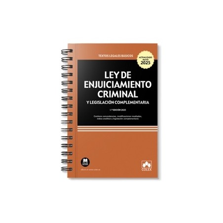 Ley de Enjuiciamiento Criminal y legislación complementaria 2025 con anillas