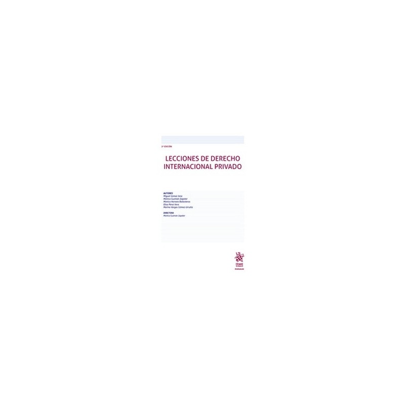 Lecciones de Derecho Internacional Privado (Papel + Ebook) "PENDIENTE NUEVA EDICIÓN 2025"