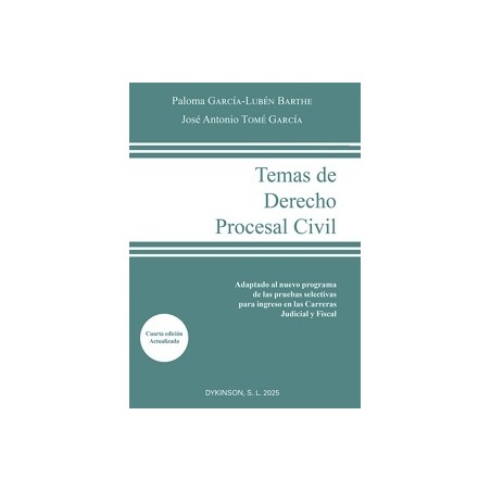 Temas de Derecho Procesal Civil 2025 "Adaptado al nuevo programa de las pruebas selectivas para ingreso en las carreras judicia