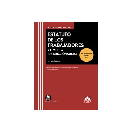 Estatuto de los Trabajadores y Ley de la Jurisdicción Social 2026 (Papel + Ebook) 'Contiene Concordancias, Modificaciones Resal