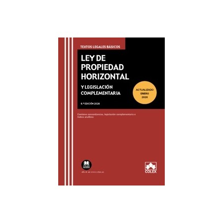 Ley de Propiedad Horizontal y Legislación Complementaria 2026 (Papel + Ebook) 'Contiene Concordancias, Modificaciones Resaltada