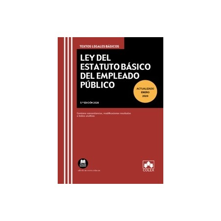 Ley del Estatuto Básico del Empleado Público 2026 (Papel + Ebook) 'Contiene Concordancias,Modificaciones Resaltadas e Índice An