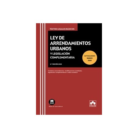 Ley de arrendamientos urbanos y legislación complementaria 2026 'Contiene concordancias, legislación complementaria e índice an