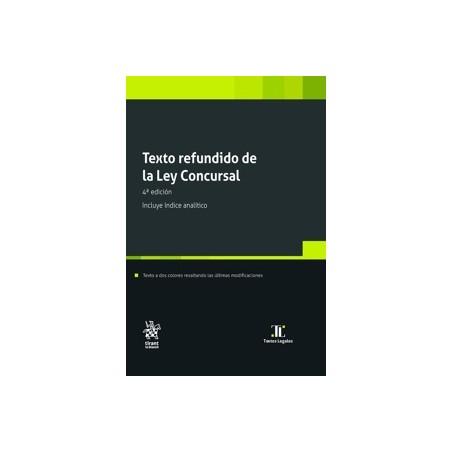 Texto refundido de la Ley Concursal 4ª Edición. Incluye índice analítico 2026