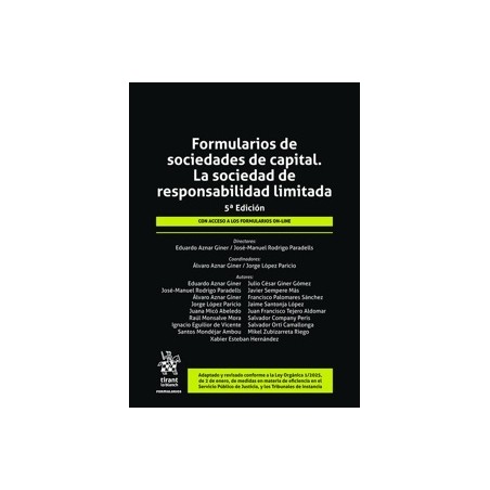 Formularios de sociedades de capital 'La sociedad de responsabilidad limitada 5ª Edición'