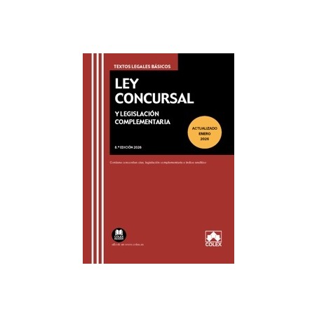 Ley Concursal y Legislación Complementaria 2026 (Papel + Ebook) 'Contiene Concordancias, Legislación Complementaria e Índice An