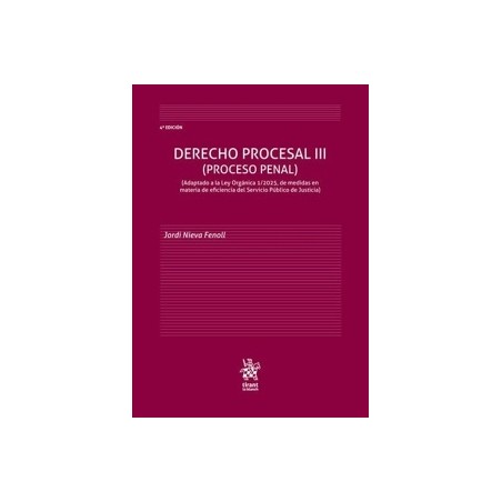 DERECHO PROCESAL III PROCESO PENAL 4ª EDICION 2025
