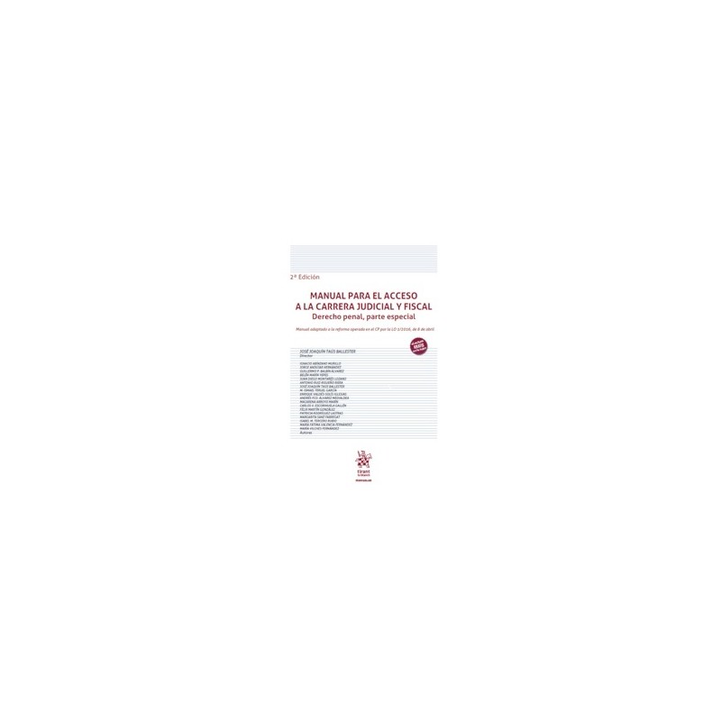 Manual para el acceso a la carrera judicial y fiscal. Derecho penal, parte especial